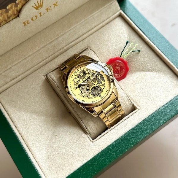 ROLEX AUTOMATIC FULL GOLD PREMIUM QUALITY WATCH (WITH OG BOX)