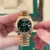 Rolex Oyster Perpetual Day Date 40 Battery Gold Green
