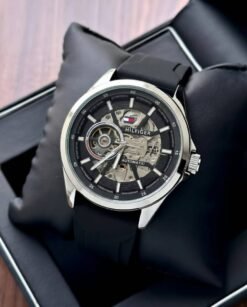 Tommmy Hilfiger Automatic Silicon Black-Silver-Black